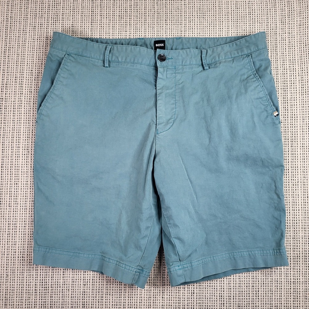 BOSS Shorts Mens 36 Slice Slim‎ Fit Chino Casual Lightweight Summer Flat Front